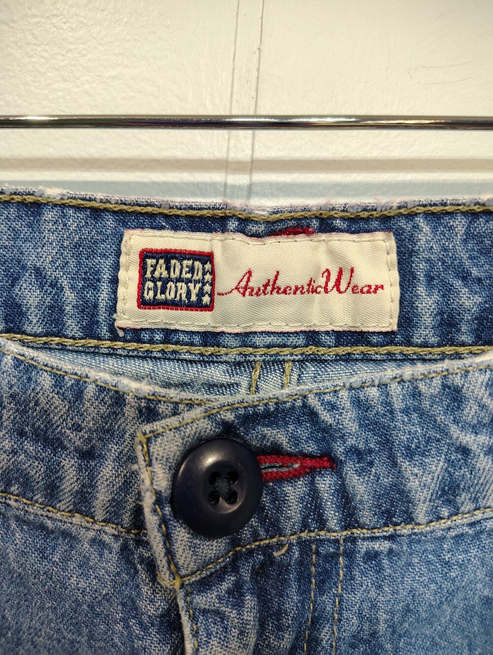 Vintage Faded Glory Denim Jorts High Waisted Cargo Carpenter Shorts Size 11/12 - Picture 3 of 7